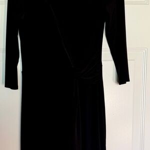 White House Black Market Classic Black Long Sleeve Wrap Dress